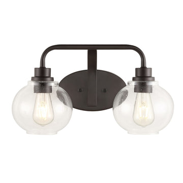 Sandrine Iron/Seeded Glass Cottage Rustic LED Vanity Light - JONATHAN Y
